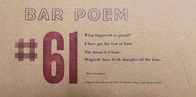 Bar Poem cover image