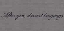 After you, dearest language cover image